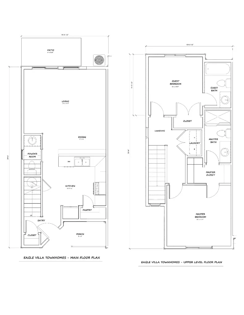 Eagle Villa Floor Plans - Main Floor and Upper Level